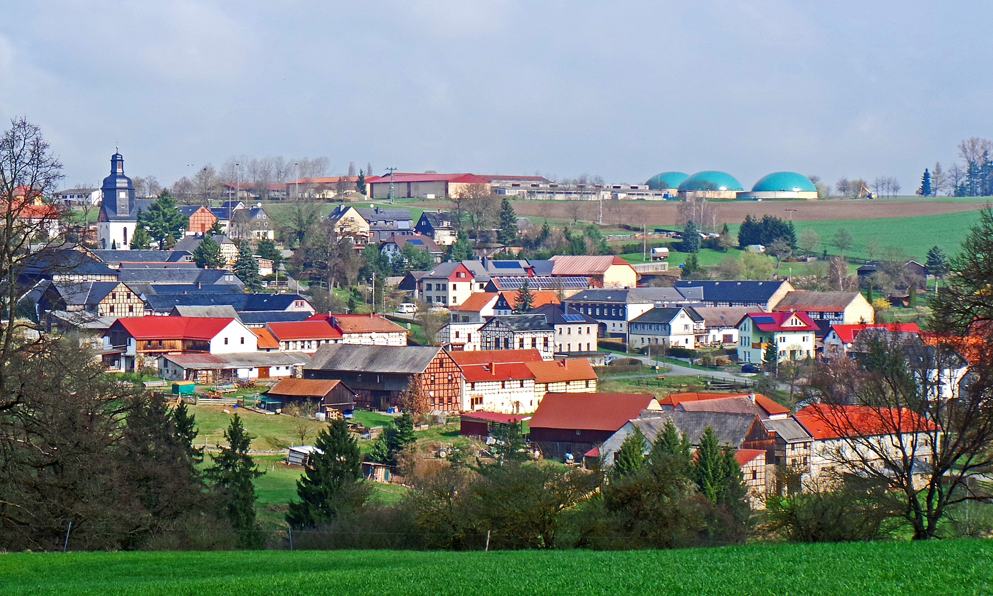 Blick auf Schöndorf vom Angerweg aus